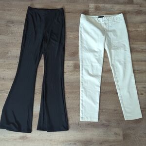 Elegant Black and Cream Women's Pants Set